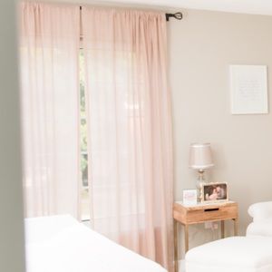 Blush pink sheer curtains